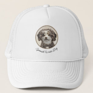 Spanish Water Dog Painting - Cute Original Dog Art Trucker Hat