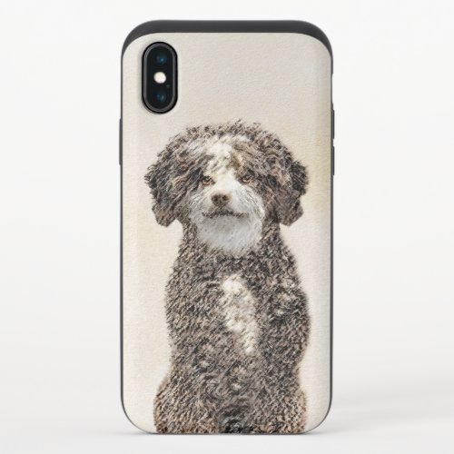 Spanish Water Dog Painting _ Cute Original Dog Art iPhone X Slider Case