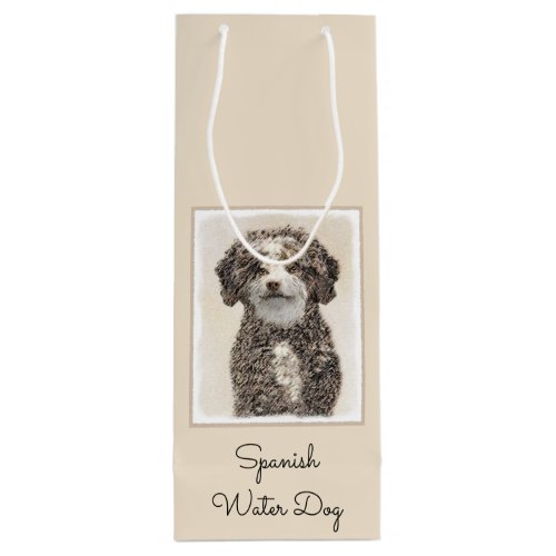Spanish Water Dog Painting _ Cute Original Dog Art Wine Gift Bag