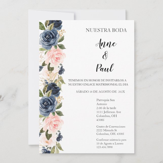 Spanish  Wedding Invitation (Front)