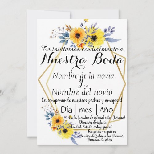 Spanish Wedding Invitation