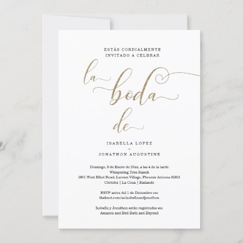 Spanish Wedding Invite All in One w_ RSVP Registry