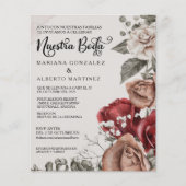 Spanish Wedding Rose  Nuestra Boda RSVP Budget (Front)