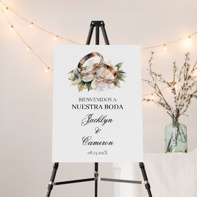 Spanish wedding sign with ring (In Situ (Stand))