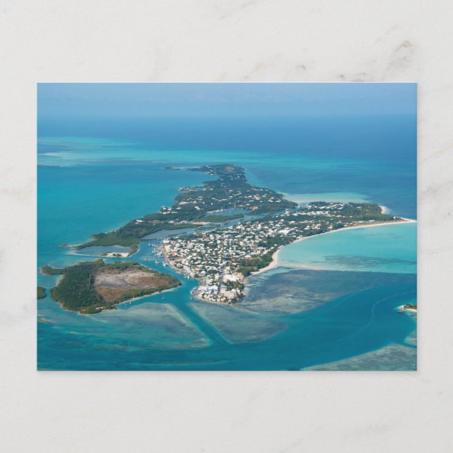 Spanish Wells and Russel Island BHS Aerial View! Postcard (Front)