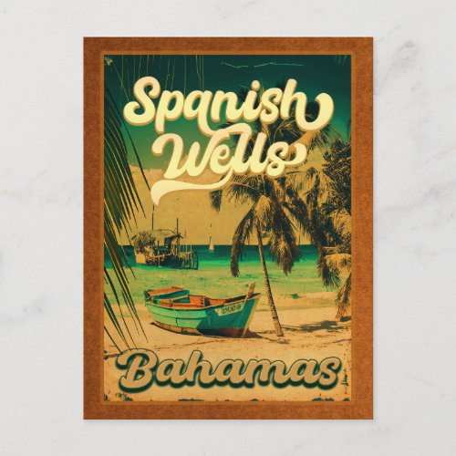 Spanish Wells Bahamas Island Vintage Souvenirs 60s Postcard