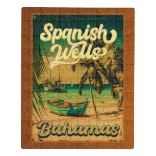 Spanish Wells Island Bahamas Souvenirs 60s Jigsaw Puzzle