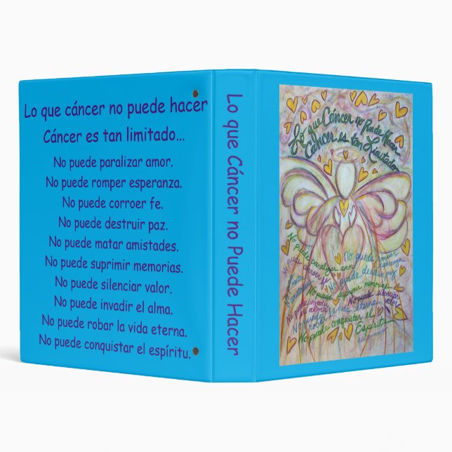 Spanish What Cancer Cannot Do Poem Binder Folder (Background)