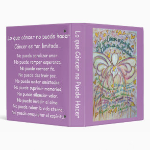 Spanish What Cancer Cannot Do Poem Binder Notebook
