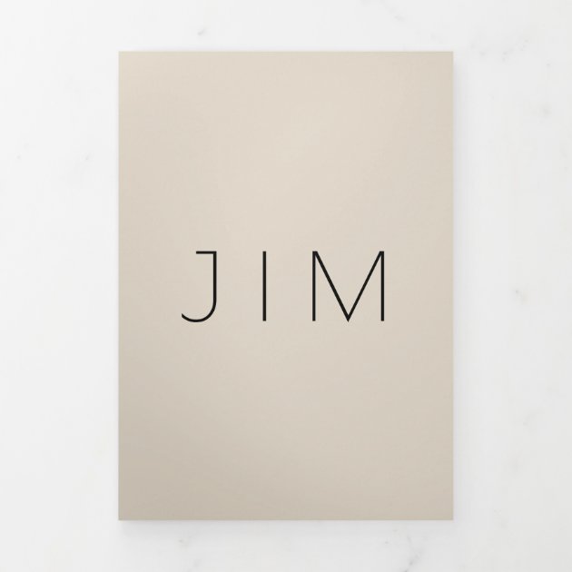 Spanish White Beige Formal minimal Wedding Tri-Fold Card