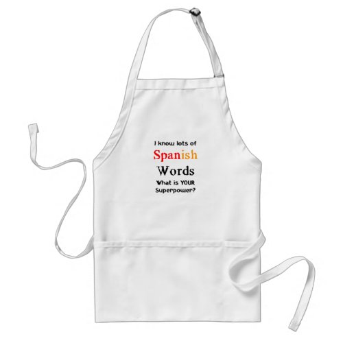 spanish words adult apron