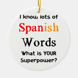 spanish words ceramic ornament