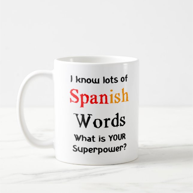 spanish words coffee mug (Left)