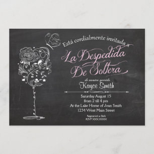 SpanishVintage Wine Glass Bridal Shower INvitation