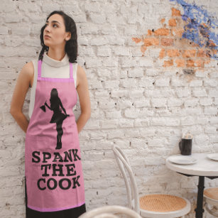 SPANK THE COOK VALENTINE'S DAY WIFE PINK Apron