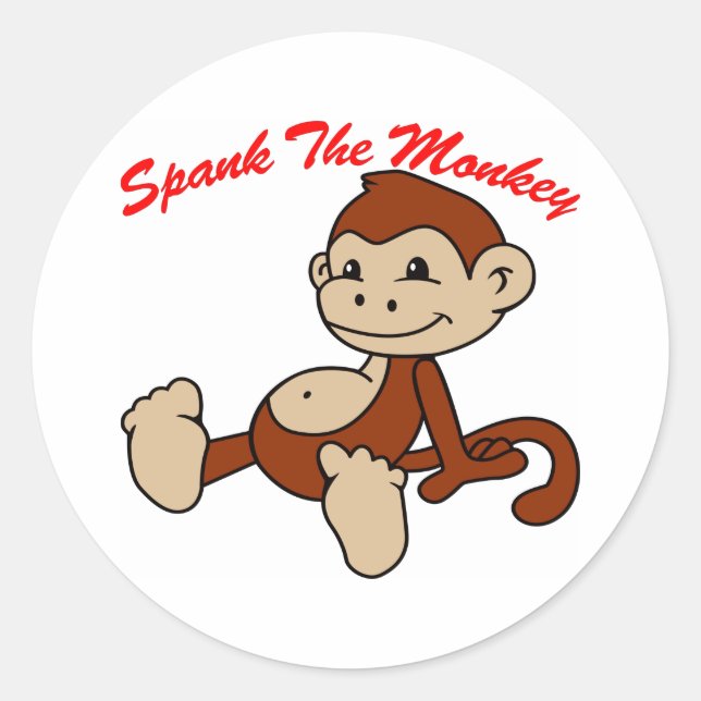 Spank The Monkey Classic Round Sticker (Front)