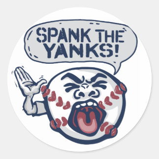 Spank the Yanks Outrageous Baseball Classic Round Sticker
