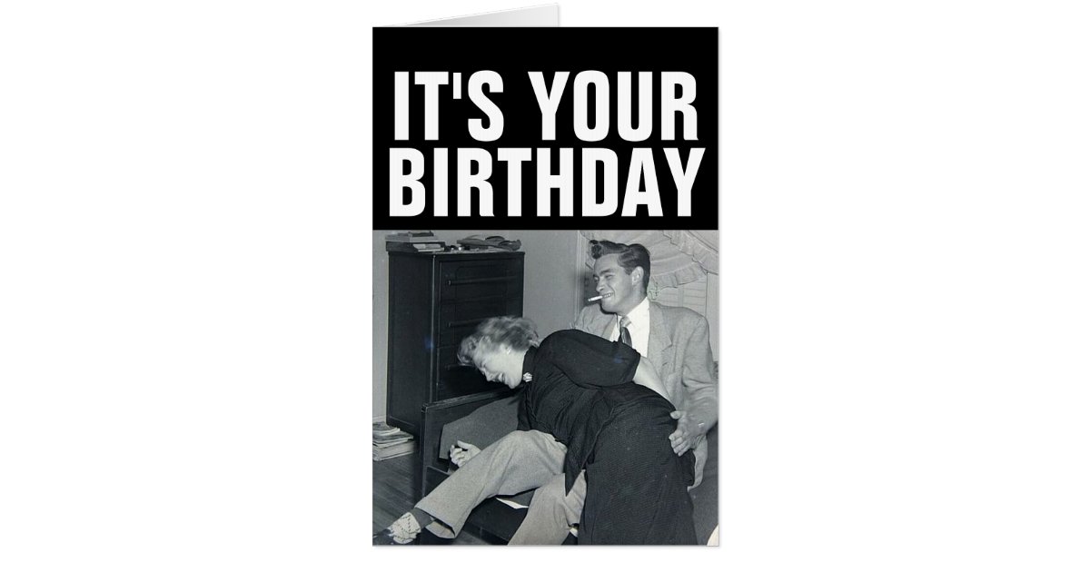 Spanking Couple Retro Birthday Oversized Big Cards Zazzle