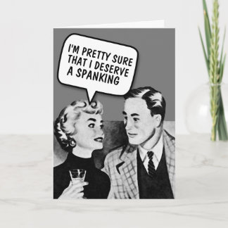 SPANKING RETRO BIRTHDAY GREETING FOR HUSBAND CARD