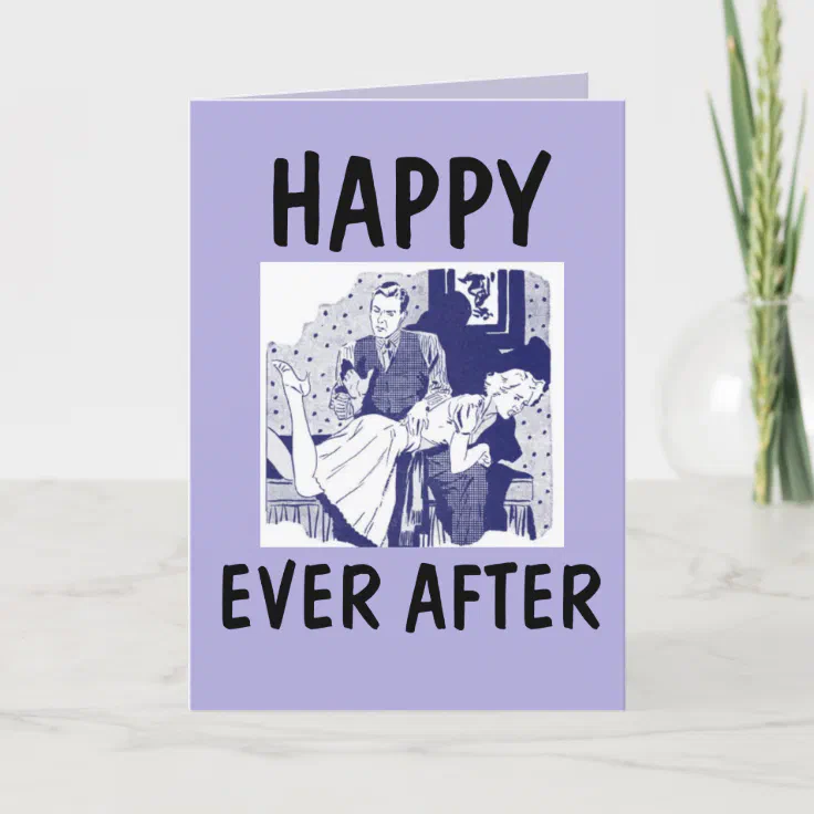 Spanking Wedding Funny Retro Congratulations Cards Zazzle