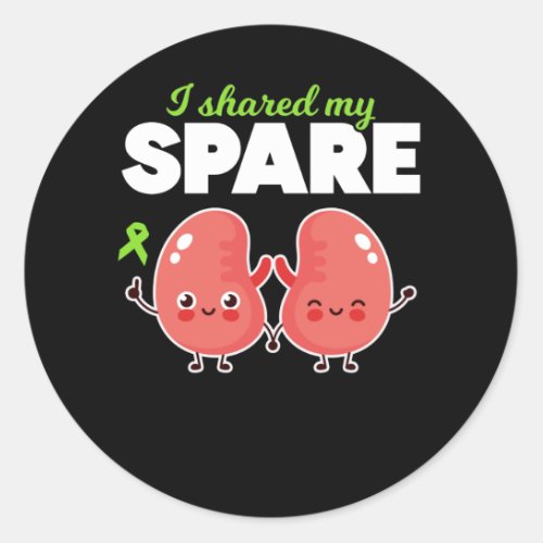 Spare Kidney Organ Transplantation Classic Round Sticker