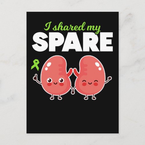 Spare Kidney Organ Transplantation Postcard