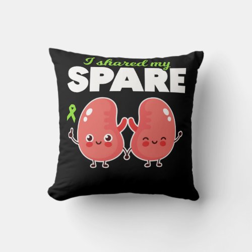 Spare Kidney Organ Transplantation Throw Pillow