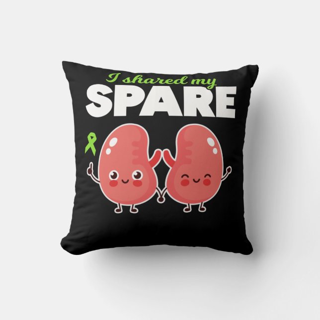 Spare Kidney Organ Transplantation Throw Pillow (Front)