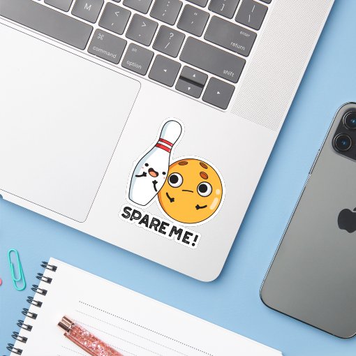 Spare Me Funny Sports Bowling Pun Sticker | Zazzle