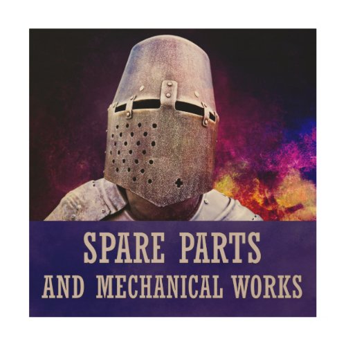 Spare parts and mechanical works wood wall art