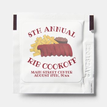 Spare Ribs Bbq Barbecue Barbeque Rib Cookoff Event Hand Sanitizer Packet by rebeccaheartsny at Zazzle