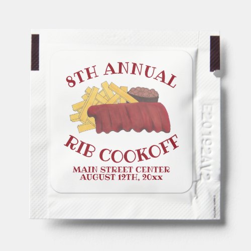 Spare Ribs BBQ Barbecue Barbeque Rib Cookoff Event Hand Sanitizer Packet