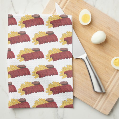 Spare Ribs BBQ Barbecue Barbeque Rib Cookoff Kitchen Towel