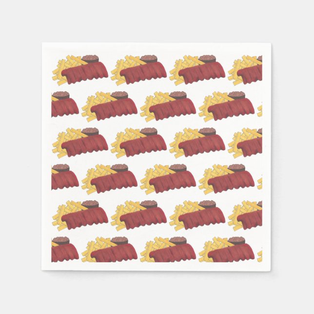 Spare Ribs BBQ Barbecue Barbeque Rib Cookoff Napkins (Front)