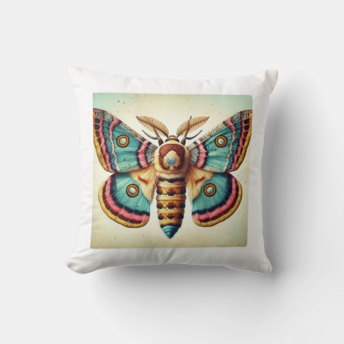 Sparganothis Moth 060724IREF120 _ Watercolor Throw Pillow