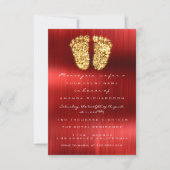 Spark Drips Gold Royal Red Baby Shower Feet Boy Invitation (Front)