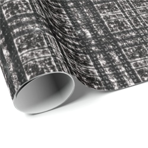 Spark Gray Black Grey Grill Geometry Coal Glam Wrapping Paper