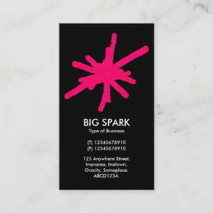 Spark - Neon Red on Black Business Card