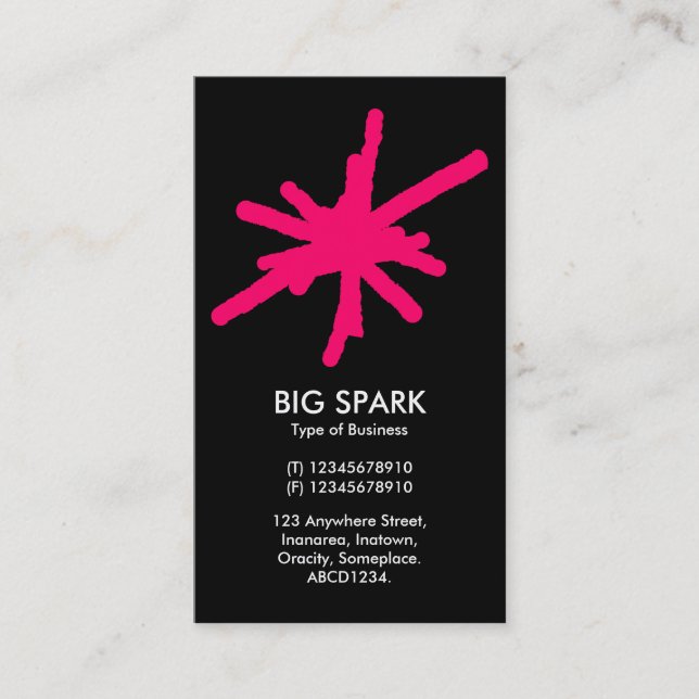 Spark - Neon Red on Black Business Card (Front)