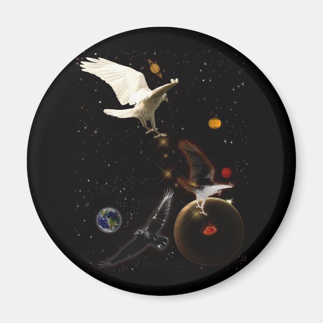 "Spark of Creation" White Raven Gifts Magnet (Front)
