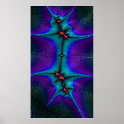 Spark of Life Dance Purple Fractal Abstract Poster