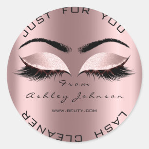 Spark Pink Glitter Blush Lashes Makeup Cleaner Classic Round Sticker