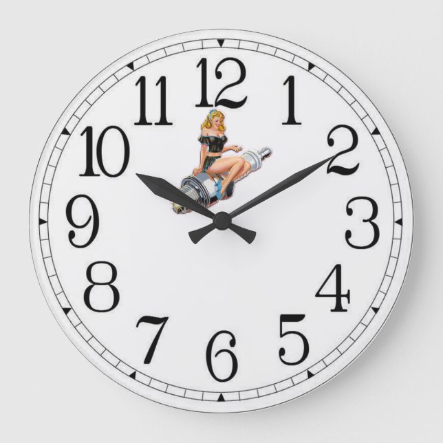 Spark Plug Pin Up Large Clock (Front)