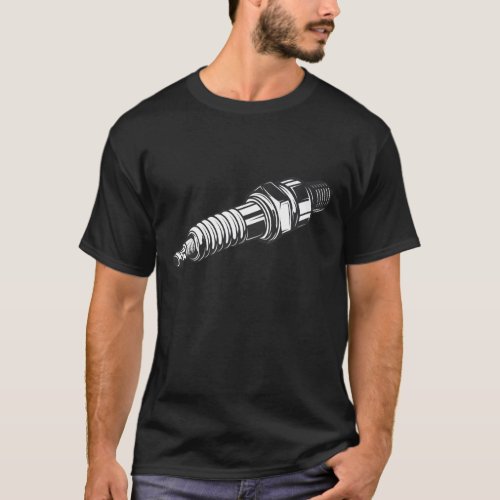 Spark Plug Vintage Motorcycle Design T_Shirt