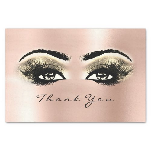 Spark Rose Gold Lashes Bridal Thank You Eyes Tissue Paper