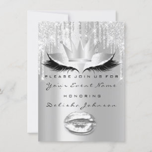 Spark Sweet 16th Drip Bridal Makeup  Crown Gray Invitation