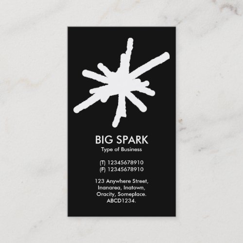 Spark - White on Black Business Cards