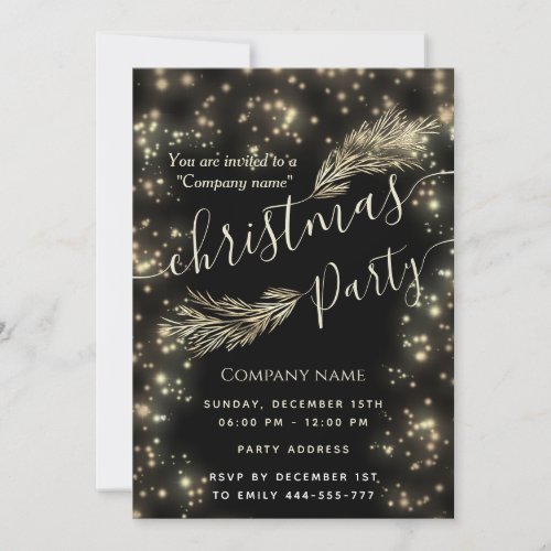 Sparke luxury pine branch corporate Christmas  Invitation