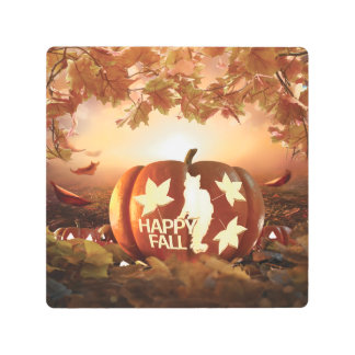Sparkle4 Happy Fall Premium Metal Wall Art