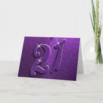 Sparkle 21st Purple Birthday Party Greeting Card by youreinvited at Zazzle